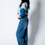 ALEX – Patchwork ’13’ Varsity Denim Boxy Jacket - Liquor n Poker