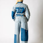ALEX – Patchwork ’13’ Varsity Denim Boxy Jacket - Liquor n Poker