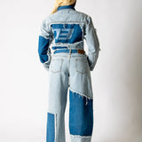ALEX – Patchwork ’13’ Varsity Denim Boxy Jacket - Liquor n Poker