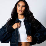 ALEX – Raw Indigo Boxy Zip - Through Denim Jacket - Liquor n Poker