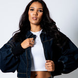 ALEX – Raw Indigo Boxy Zip - Through Denim Jacket - Liquor n Poker