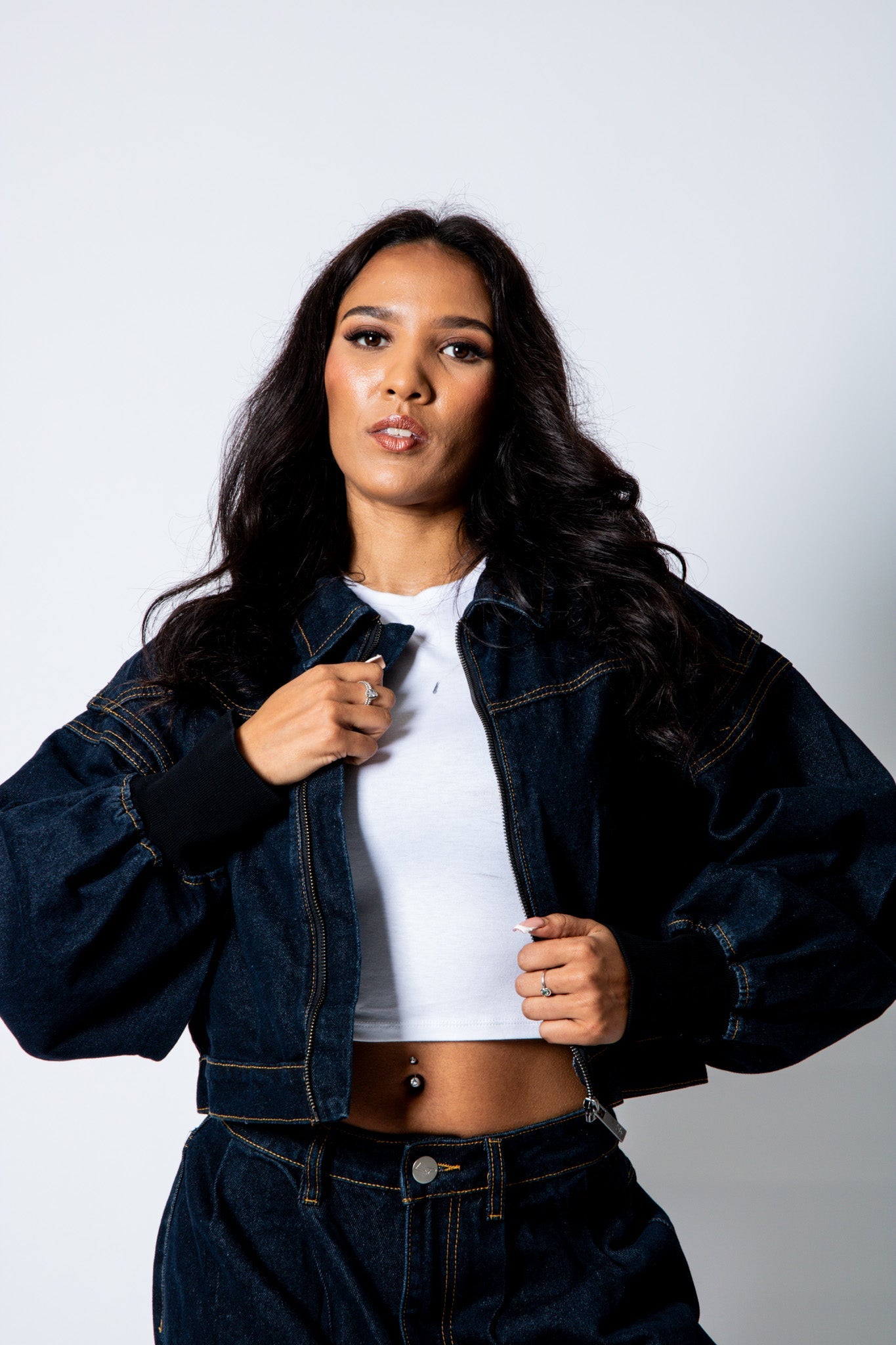 ALEX – Raw Indigo Boxy Zip - Through Denim Jacket - Liquor n Poker