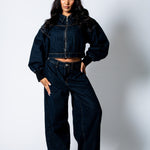 ALEX – Raw Indigo Boxy Zip - Through Denim Jacket - Liquor n Poker