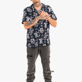 All - Over Dragon Print Short Sleeve Black Shirt - Liquor n Poker