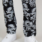 All - Over Dragon Print Straight Leg Black Jeans - Liquor n Poker