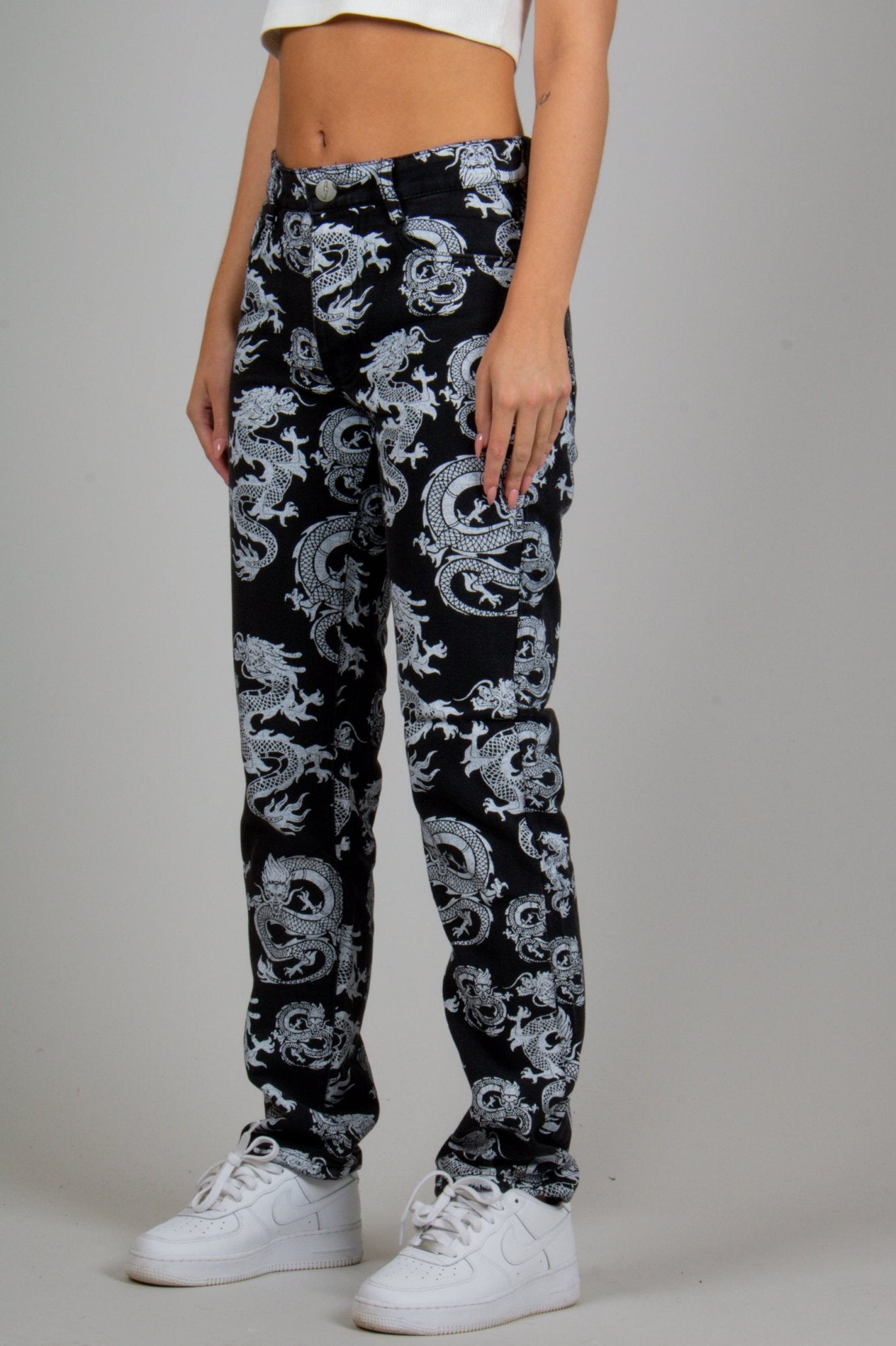 All - Over Dragon Print Straight Leg Jean - Liquor n Poker