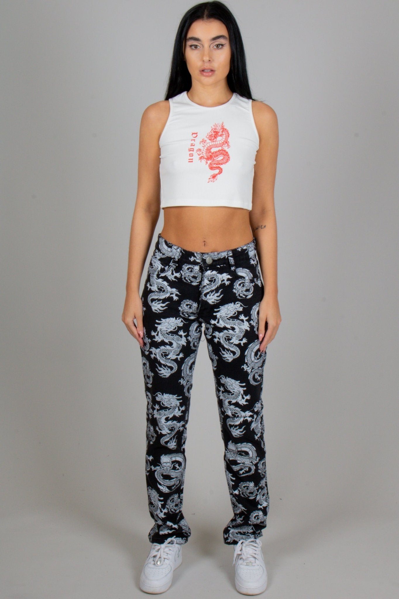 All - Over Dragon Print Straight Leg Jean - Liquor n Poker