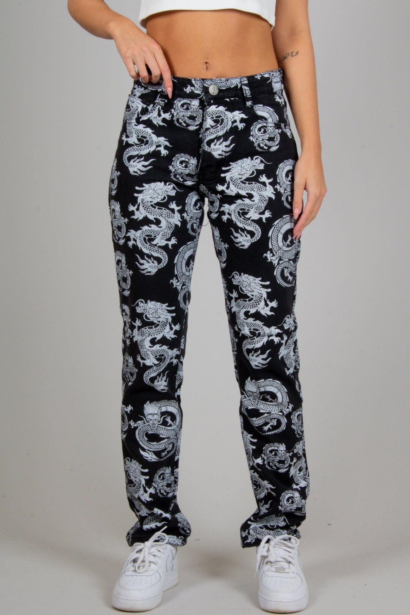 All - Over Dragon Print Straight Leg Jean - Liquor n Poker