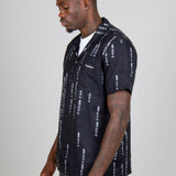 All - Over Japanese Text Short Sleeve Black Shirt - Liquor n Poker