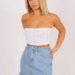 Anais Glitzy Glam Denim Mini Skirt In Vintage Stonewash - Liquor n Poker