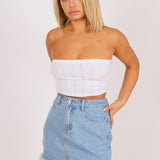 Anais Glitzy Glam Denim Mini Skirt In Vintage Stonewash - Liquor n Poker