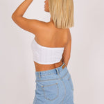 Anais Glitzy Glam Denim Mini Skirt In Vintage Stonewash - Liquor n Poker