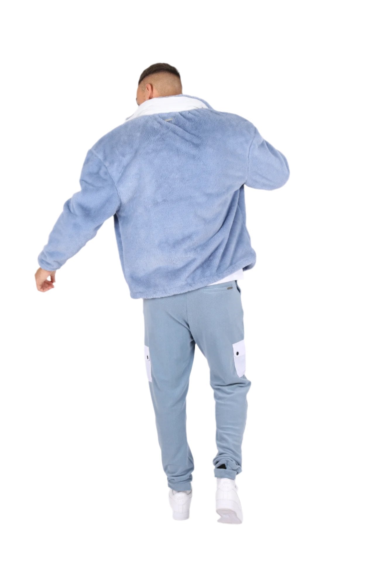 Baby Blue Utility Cargo Polar Fleece Joggers - Liquor n Poker