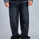 Baggy Embellished Jeans In Black - Liquor n Poker