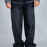 Baggy Embellished Jeans In Black - Liquor n Poker