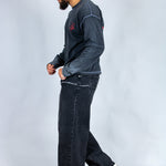 Baggy Embellished Jeans In Black - Liquor n Poker