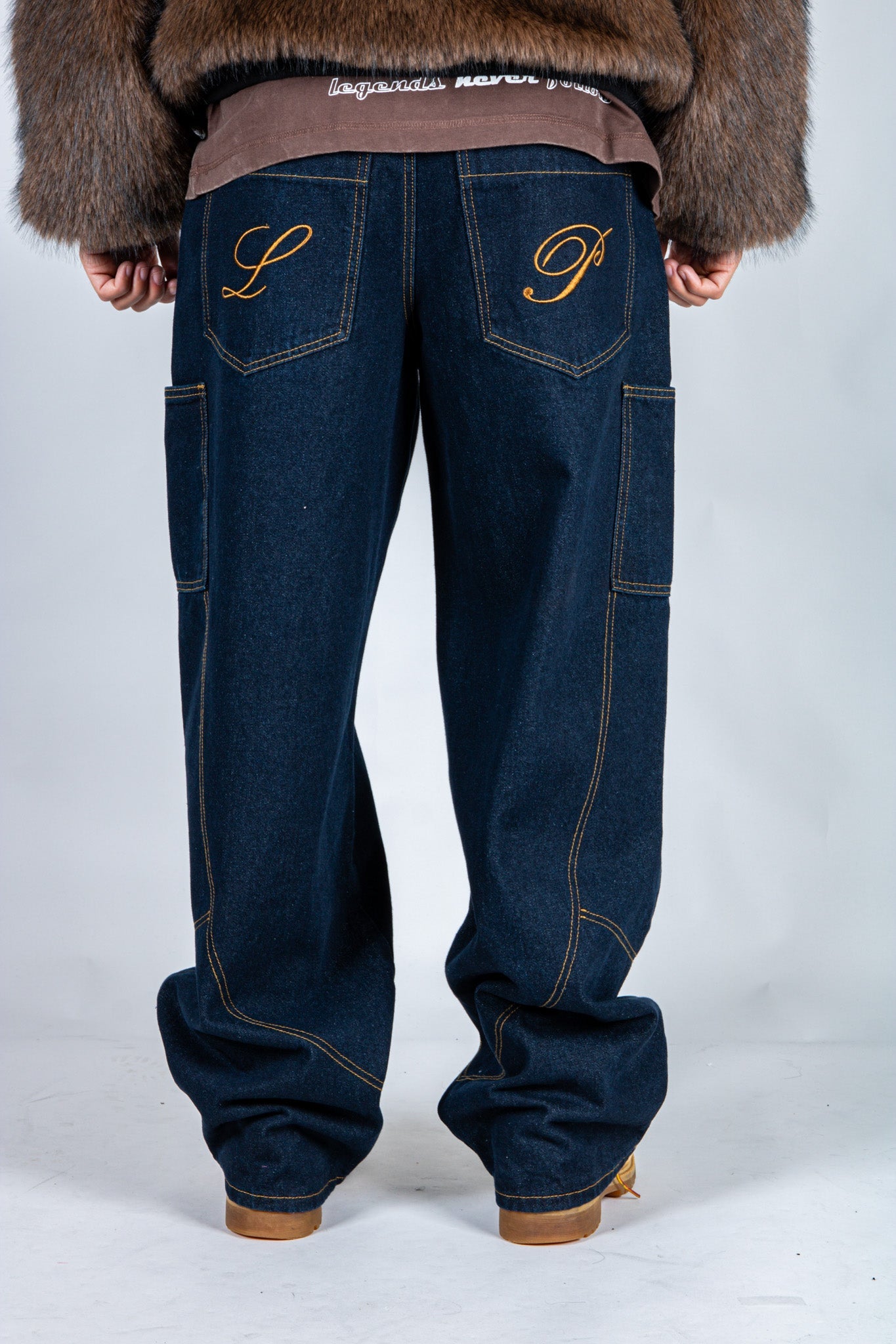 Baggy Spliced Side Pocket Jeans In Indigo - Liquor n Poker