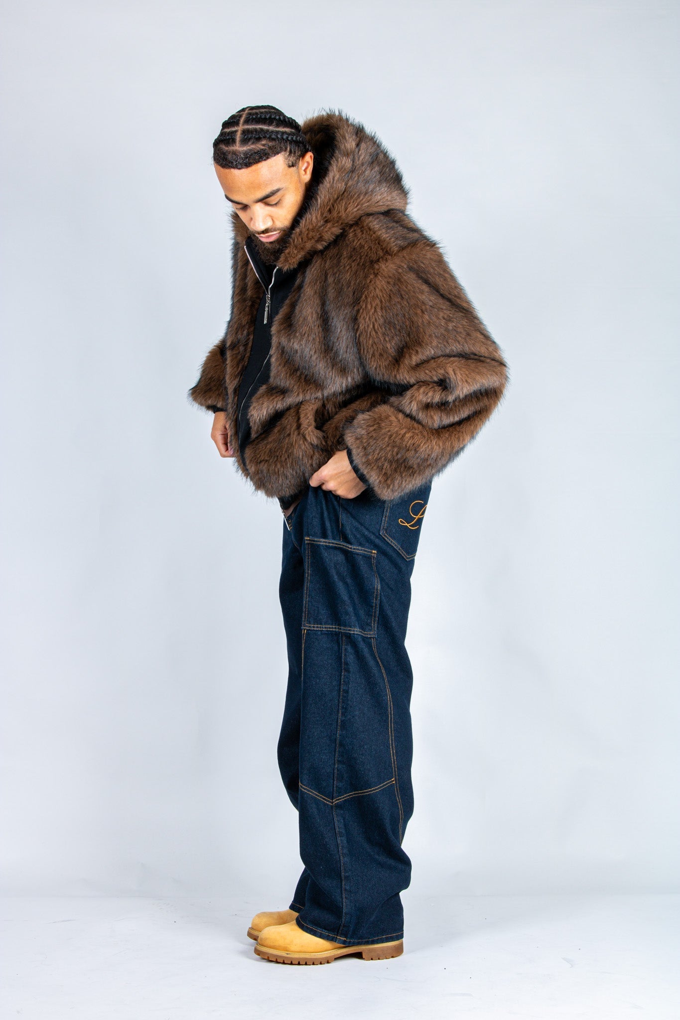 Baggy Spliced Side Pocket Jeans In Indigo - Liquor n Poker