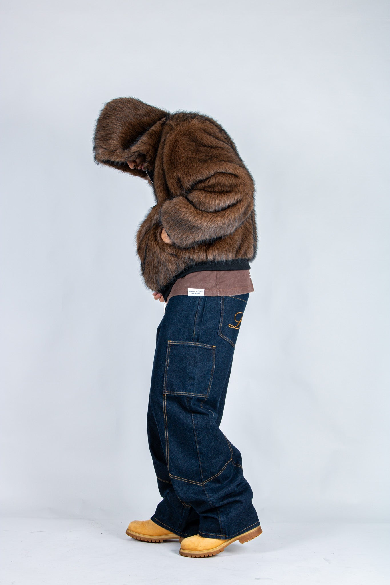 Baggy Spliced Side Pocket Jeans In Indigo - Liquor n Poker