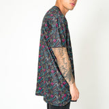 Bayside Graffiti Printed Oversized Black T-Shirt - Liquor n Poker