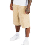 Beige Camo Relaxed Denim Jorts - Liquor n Poker