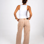 Beige Mid Rise Carpenter Wide Leg Jean - Liquor n Poker