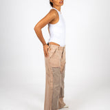 Beige Mid Rise Carpenter Wide Leg Jean - Liquor n Poker