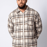 Beige Zip-Up Flannel Shirt - Liquor n Poker