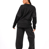 Black & Blue Graphic Printed 'Repentance' Motif Double Layered Long Sleeve T-Shirt - Liquor n Poker