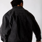 Black Boxy Denim Jacket With Seam Detail - Liquor n Poker