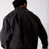 Black Boxy Denim Jacket With Seam Detail - Liquor n Poker