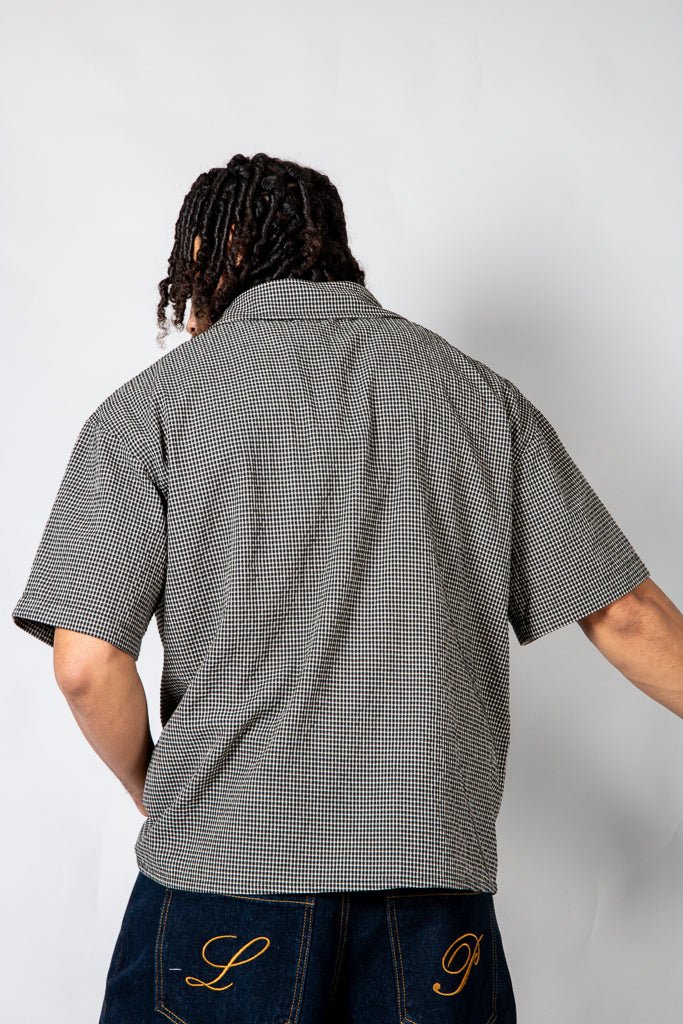 Black Boxy Micro Check Shirt - Liquor n Poker
