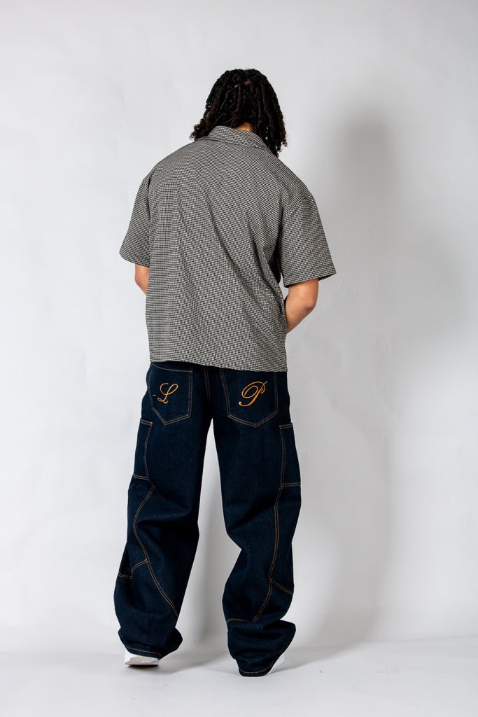 Black Boxy Micro Check Shirt - Liquor n Poker