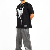 Black Diamanté Graphic Printed T-Shirt - Liquor n Poker