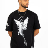 Black Diamanté Graphic Printed T-Shirt - Liquor n Poker