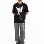 Black Diamanté Graphic Printed T-Shirt - Liquor n Poker