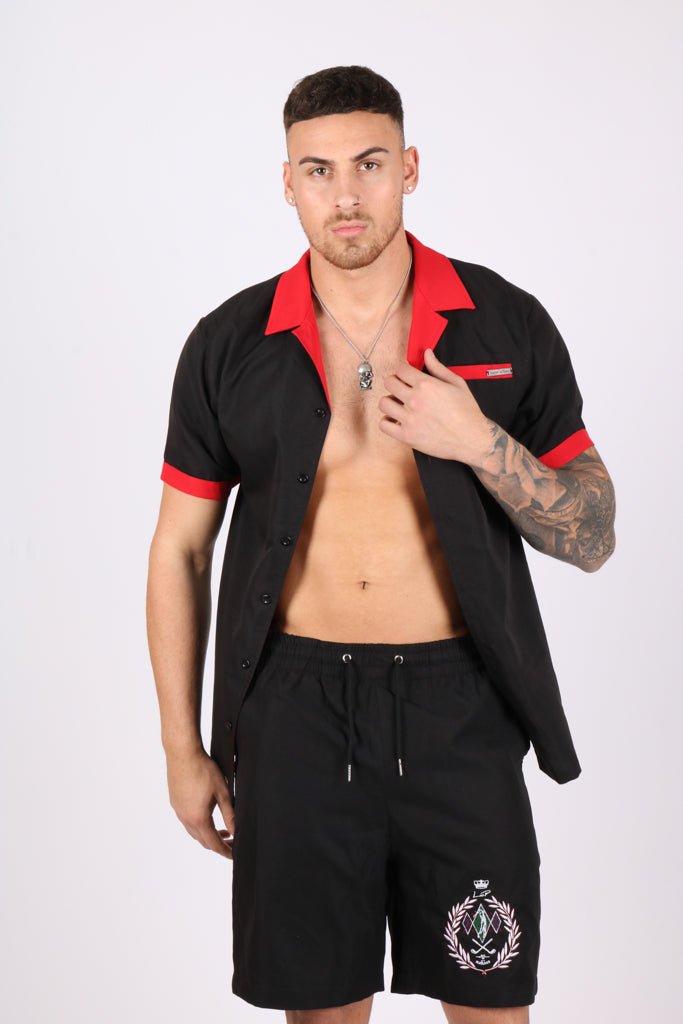 Black Embroidered Golf Club Shorts - Liquor n Poker