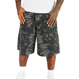 Black Floral Printed Denim Jorts - Liquor n Poker