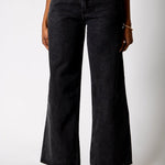 Black Mid Rise Straight Leg Jeans (No Turn Up) - Liquor n Poker