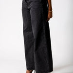 Black Mid Rise Straight Leg Jeans (No Turn Up) - Liquor n Poker