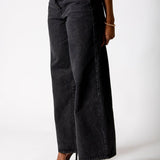 Black Mid Rise Straight Leg Jeans (No Turn Up) - Liquor n Poker