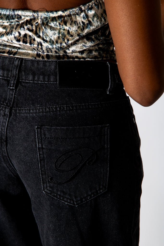 Black Mid Rise Straight Leg Jeans (No Turn Up) - Liquor n Poker