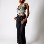 Black Mid Rise Straight Leg Jeans (No Turn Up) - Liquor n Poker