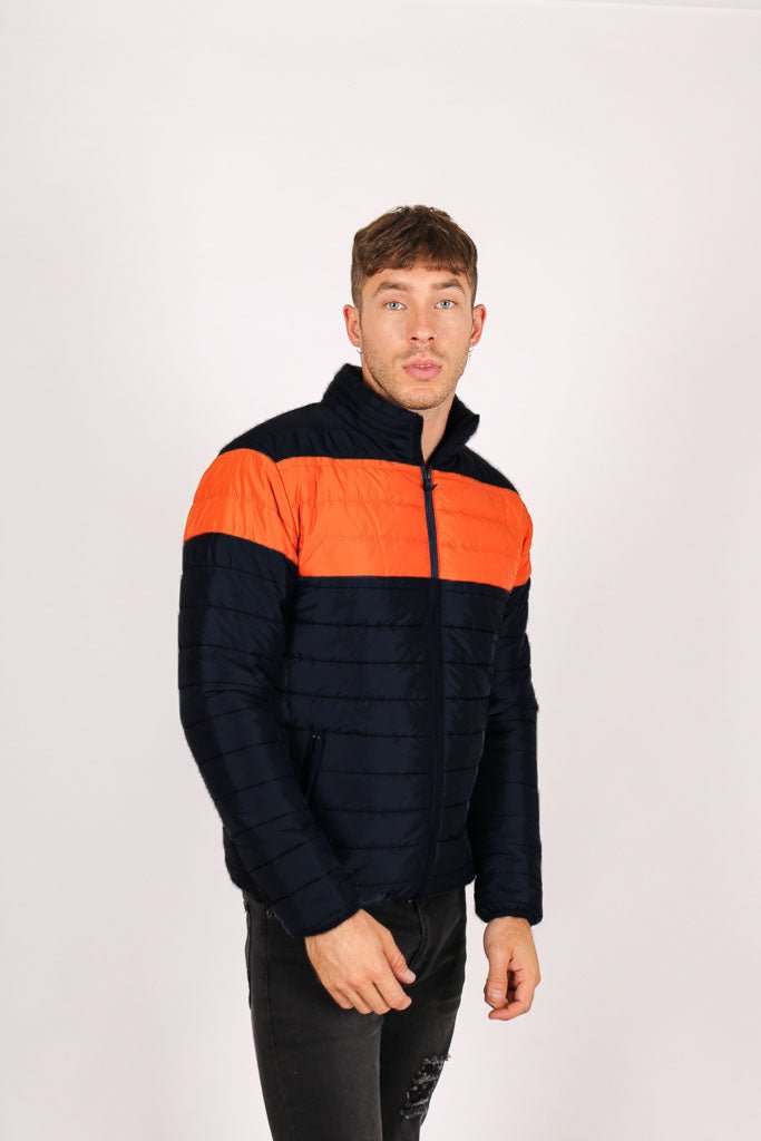 Black & Orange Puffer Jacket - Liquor n Poker