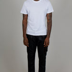 Black Out Nylon Cargo Trouser With Neon Orange Stitch - Liquor n Poker