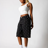 Black Polka Dot Denim Jorts - Liquor n Poker