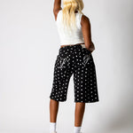 Black Polka Dot Denim Jorts - Liquor n Poker