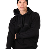 Black Printed 'The Blessed 01' Motif Hoodie - Liquor n Poker
