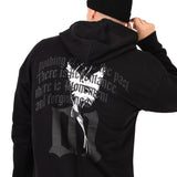 Black Printed 'The Blessed 01' Motif Hoodie - Liquor n Poker