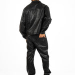 Black Pu Paisley Embossed Trouser - Liquor n Poker